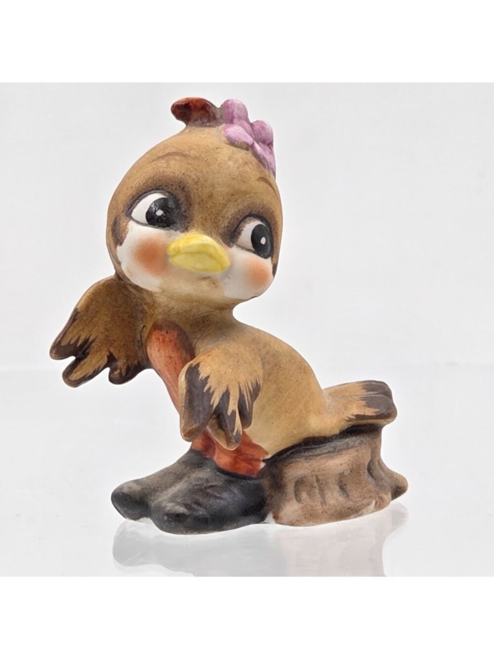 Josef Originals Twilly Bird Figurine TMR-8K Brown Orange 1970s Retro - Picture 2 of 7